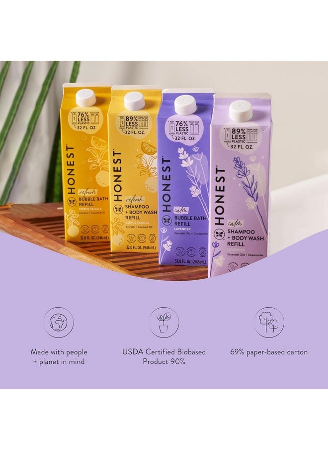 The Honest Company - Foaming Bubble Bath Refill Carton | Gentle For Baby | Naturally Derived, Tear-Free, Hypoallergenic | Lavender Calm, 32 Fl Oz - Image 1