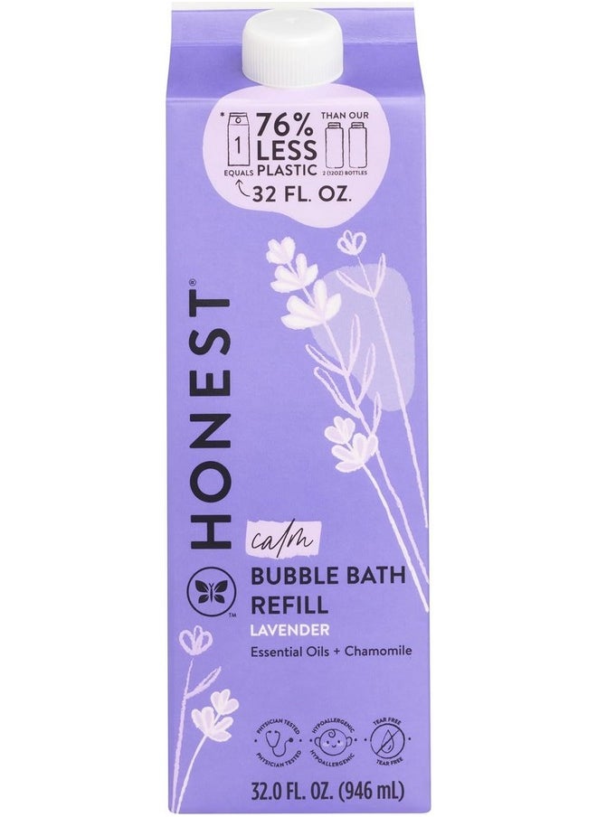The Honest Company - Foaming Bubble Bath Refill Carton | Gentle For Baby | Naturally Derived, Tear-Free, Hypoallergenic | Lavender Calm, 32 Fl Oz - Image 1