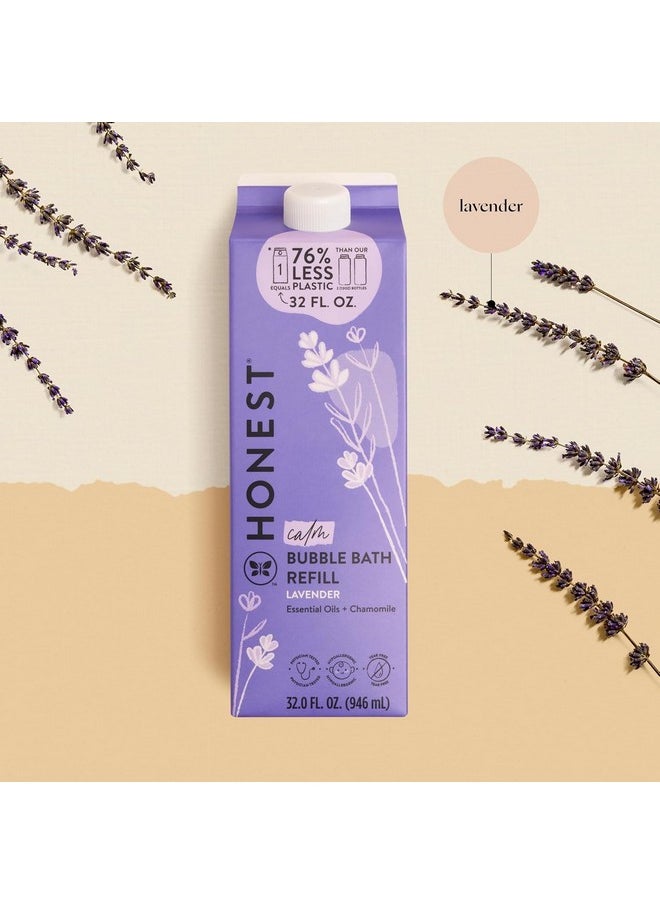 The Honest Company - Foaming Bubble Bath Refill Carton | Gentle For Baby | Naturally Derived, Tear-Free, Hypoallergenic | Lavender Calm, 32 Fl Oz - Image 1