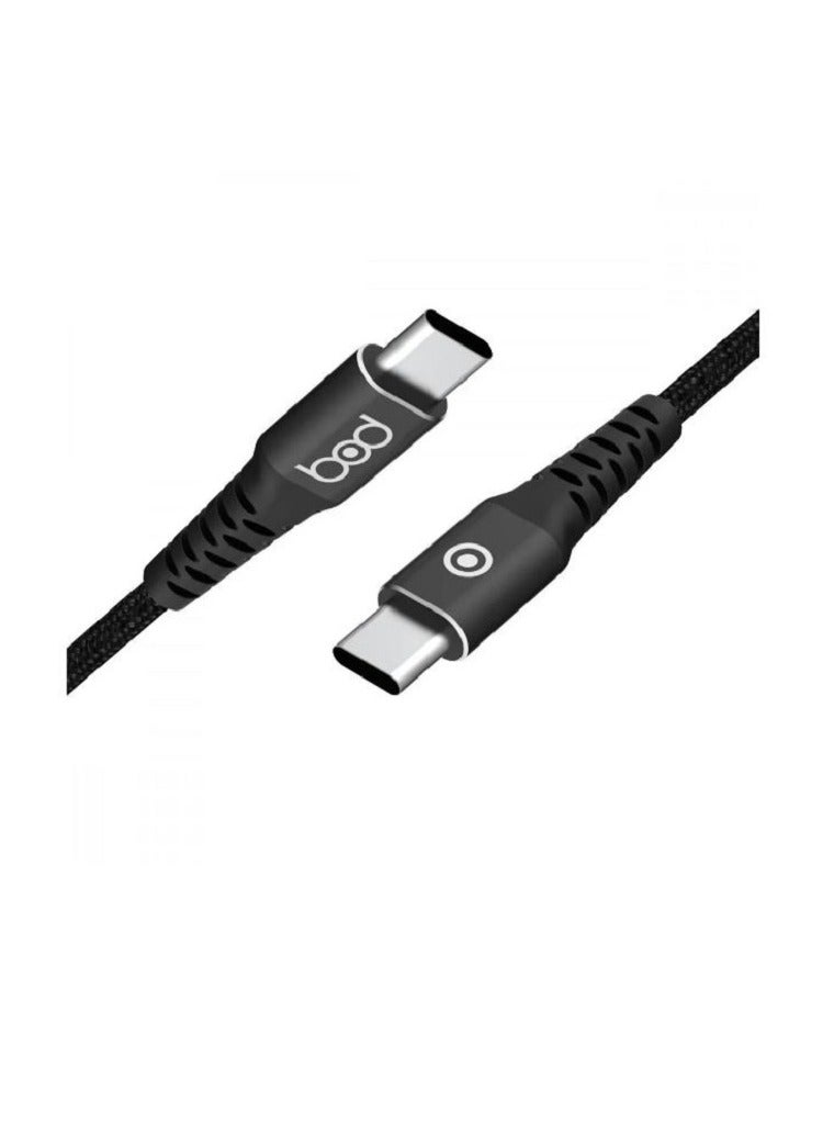 BOD Type-C cable, 120 cm, black fabric - Image 1