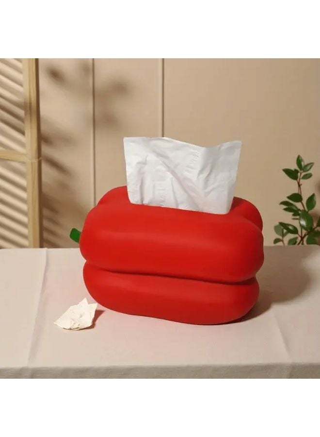 Strawberry Shaped Tissue Box Creative Hand Drawn Home Decor For Living Room - Image 5