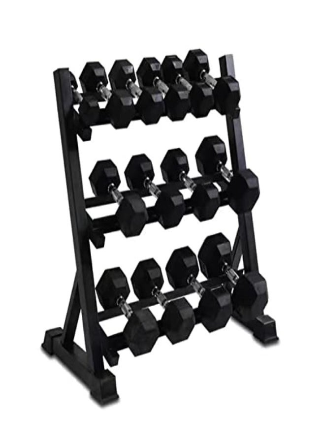 Sparnod Fitness SDR-03 3-Tier Dumbbell Rack Multilevel Weight Storage Organizer For Home Gym 