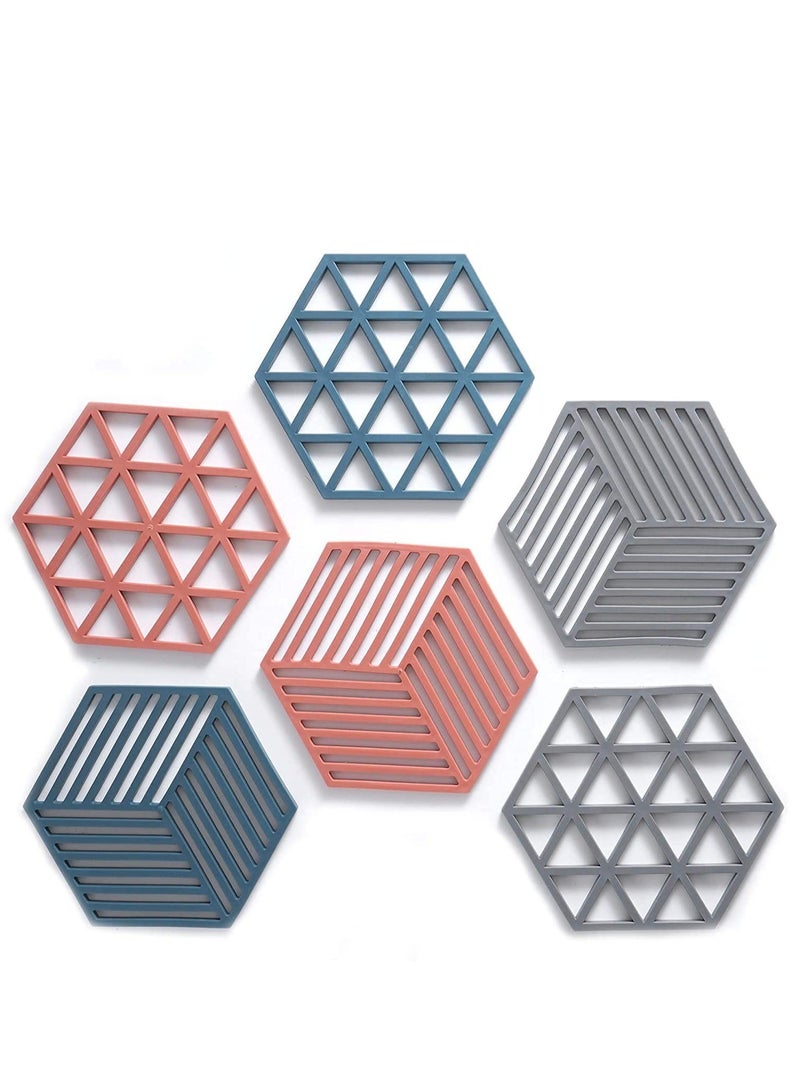 8 Pack Premium Silicone Trivet Mats Multipurpose Hot Pot Holders Trivets for Hot Pots and Pans, Hot Pads Thick Countertop Mat for Hot Dish Non-Slip and Heat Resistant - Image 2