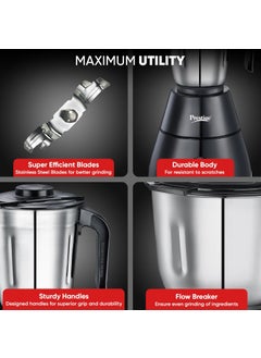 PRESTIGE Prestige 500 Watts Apex Mixer Grinder with 3 Stainless Steel Jars|3 Super Efficient Blades|Sturdy Handles|Black|  - Image 5