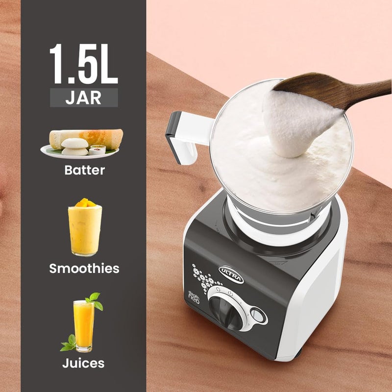 Ultra ULTRA Stealth neo MixerGrinder,750W,AISI304 Food Grade SS Jars &Blades,Serrated Stainless Steel Blades,Lesser noise,ABS Body,3Jars Small (0.5L),Medium (0.8L), Large(1.5L), 5Year Motor Warranty - Image 3