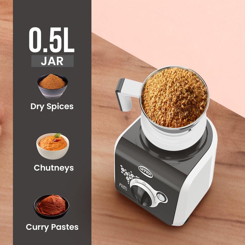 Ultra ULTRA Stealth neo MixerGrinder,750W,AISI304 Food Grade SS Jars &Blades,Serrated Stainless Steel Blades,Lesser noise,ABS Body,3Jars Small (0.5L),Medium (0.8L), Large(1.5L), 5Year Motor Warranty - Image 5