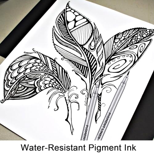 Dyvicl Micro-Pen Fineliner Pens, Black Pigment Liner Multiliner Archival Ink Micro Fine Point Pens for Drawing, Sketching, Journaling, Doodling, 9 Pack - Image 4