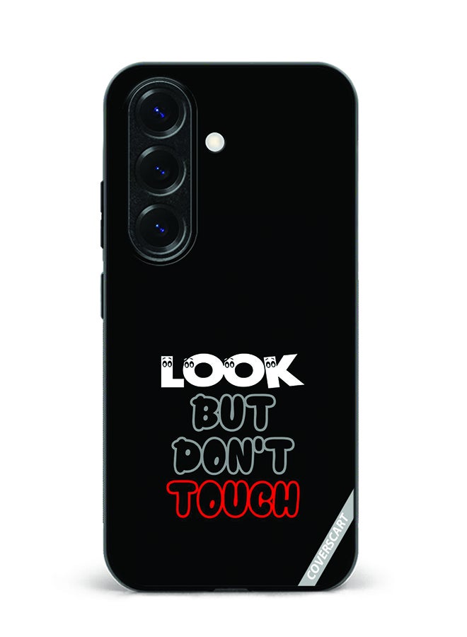 غطاء حماية لهاتف سامسونج جالاكسي S23 FE بتصميم لا تلمس ولكن انظر باللون الأسود