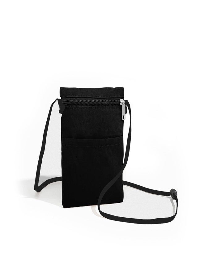 WisePoint Ultralight Cell Phone Purse, Nylon Small Phone Purse Crossbody Phone Purses with Zipper Smartphone Crossbody Bag (black) - Image 1