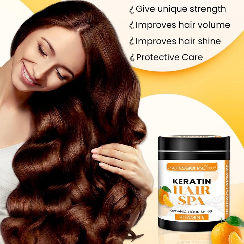 Professional Feel Keratin Hair Spa Treatment Organic Nourishing Vitamin E Hair Spa 500 Gram - Image 3
