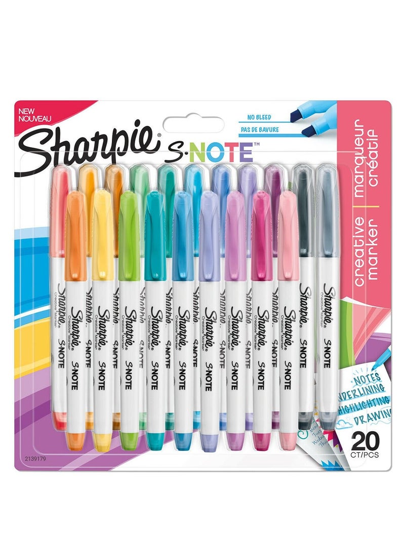 Sharpie 20-Piece Chisel Tip Permanent Marker Multicolour  - Image 1