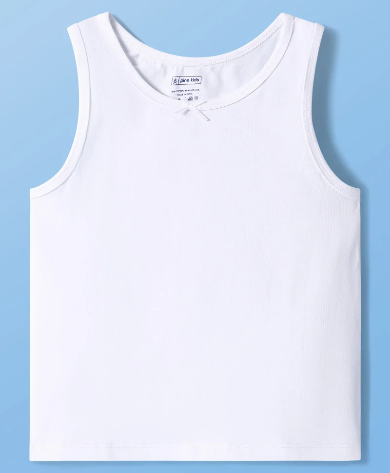 Pine Kids Pine Kids Cotton Knit Sleeveless Solid Color Vests (Pack of 3) - White