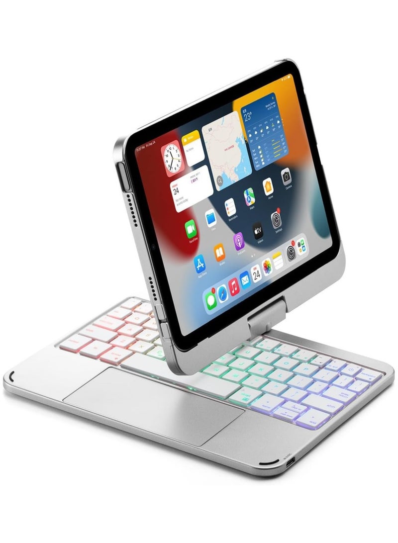 7-Colorful Backlit Keyboard Case Compatible with IPad Mini 6 8.3 Inch,2021 Release,Magnetic Levitation Keyboard with Touchpad