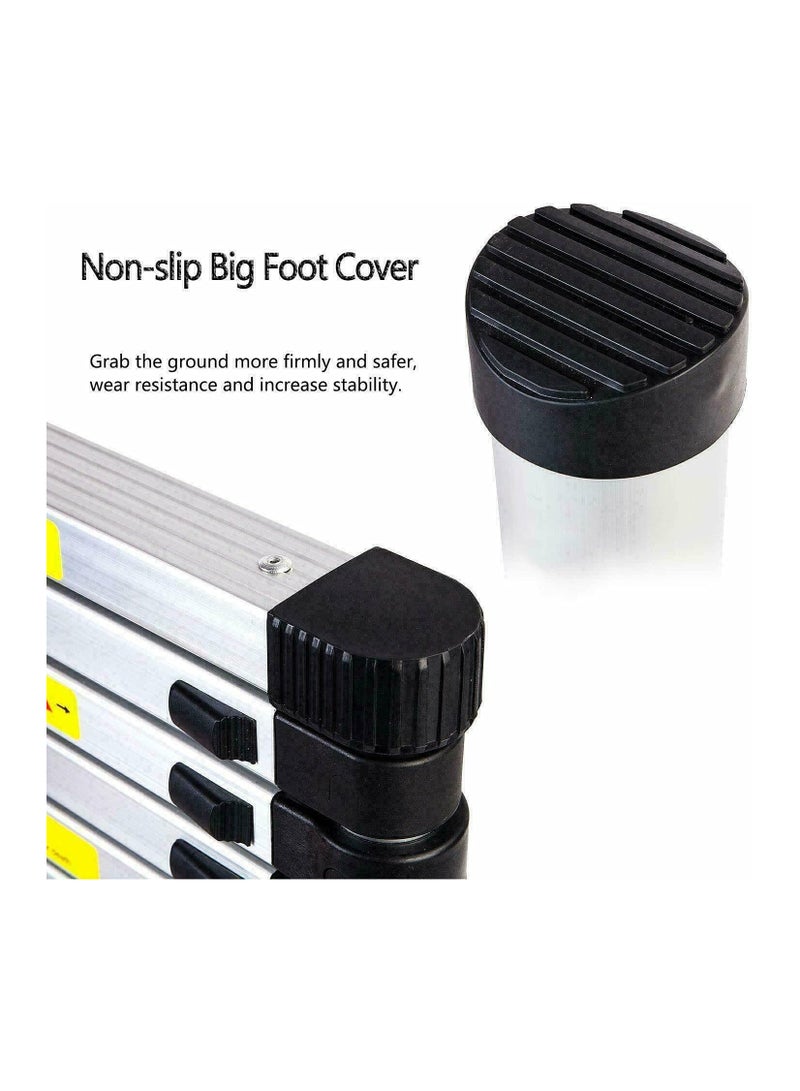 "سلم تلسكوبي 5 متر 16.5 قدم قابل للطي متعدد الاستخدامات سلم ألومنيوم تلسكوبي سلم قابل للتمديد سلم قابل للطي سلم داخلي وخارجي خفيف الوزن بسعة 330 رطل" - Image 3