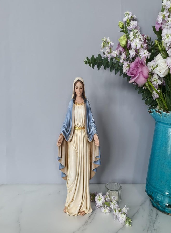 BC BUILDCLASSIC BC Catholic Blessed Virgin Mary Statue, 12.5" H Open-arms Holy Mother Figure for Altar, Catholic Home Decor, Religious Gifts to Mom, Hand Painted Renaissance Sculpture by Buildclassic - Image 3
