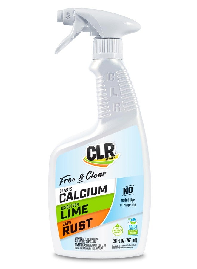 CLR Brands® Calcium, Lime & Rust Remover Free & Clear, No Dyes or Fragrances, Gentle Lime and Bathroom Descaler, Removes Hard Water Stains and Rust Deposits, 26 Oz Bottle (Pack of 1) - Image 1