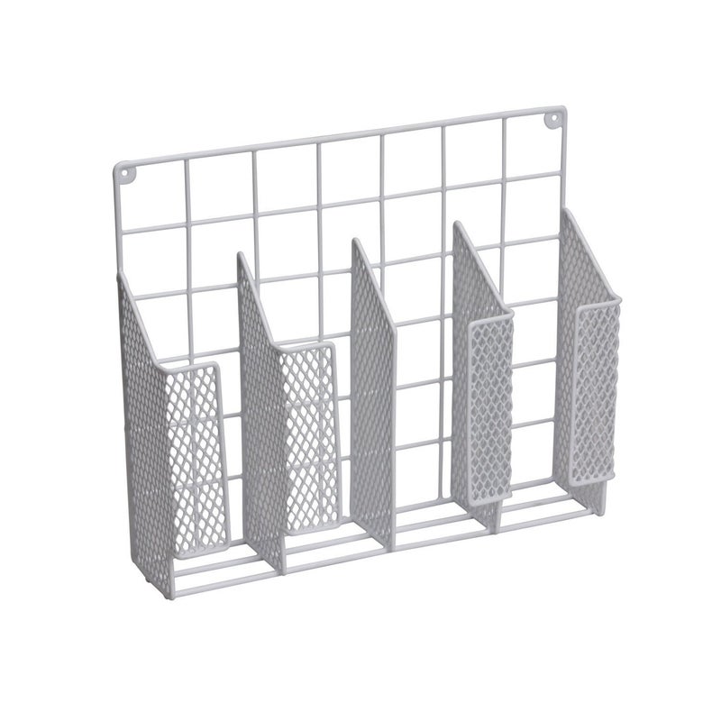 Home Basics Organizer Rust Resistant, Perfect for Food Storage, Silver Foil, Wax Paper, Sandwich Bags, Plastic Wrap-Mounts,White - Image 1