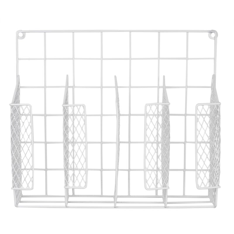 Home Basics Organizer Rust Resistant, Perfect for Food Storage, Silver Foil, Wax Paper, Sandwich Bags, Plastic Wrap-Mounts,White - Image 3
