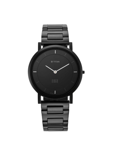 White Dial Black Band Analog Stainless Steel Watch for Men -NR1595NM01