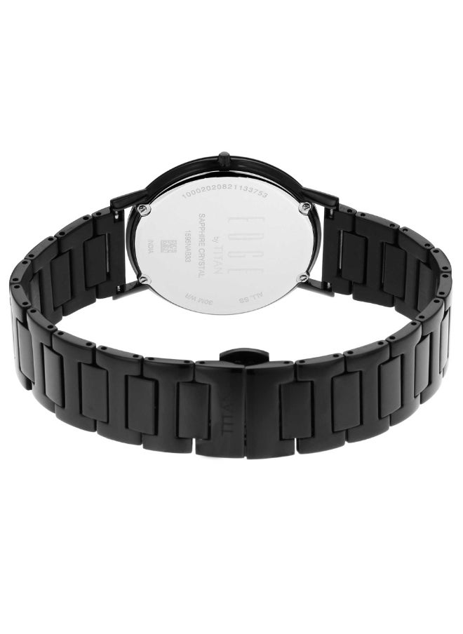 TITAN White Dial Black Band Analog Stainless Steel Watch for Men -NR1595NM01  - Image 4