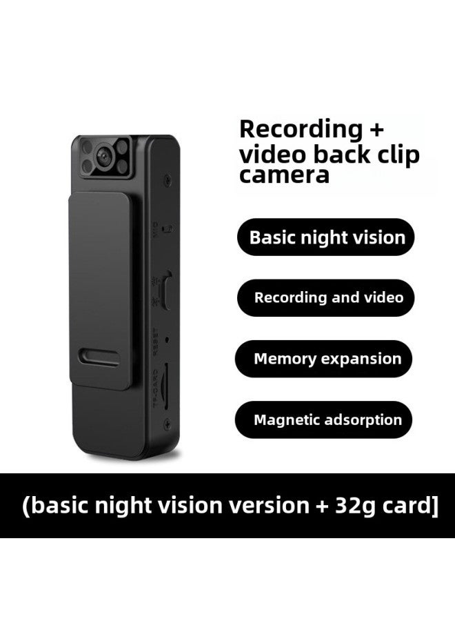 Generic Law Enforcement Recorder Recording Pen Tape Recording Integrated Wireless Camera Home Remote Motion Camera-Body Color:General Qing Law Enforcement Instrument + 32g Card - Black - Official Standard  - Image 1