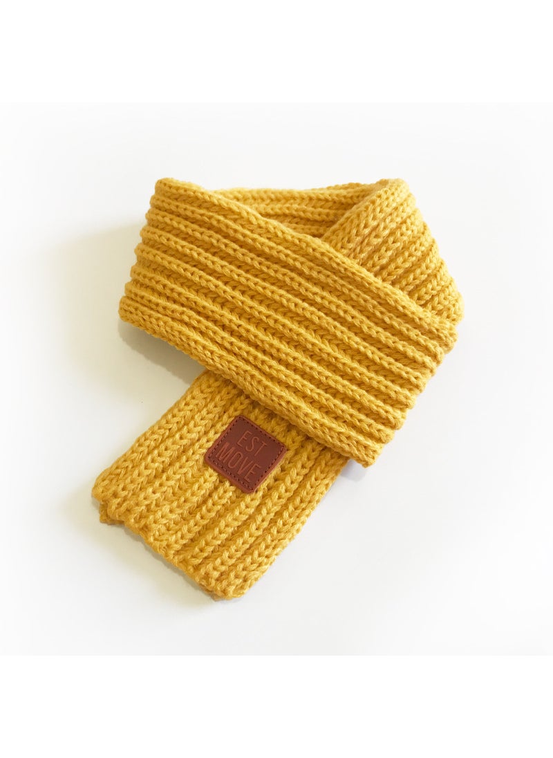 Generic 2024 Knit Scarf Unisex Kids Warm Winter Yellow 