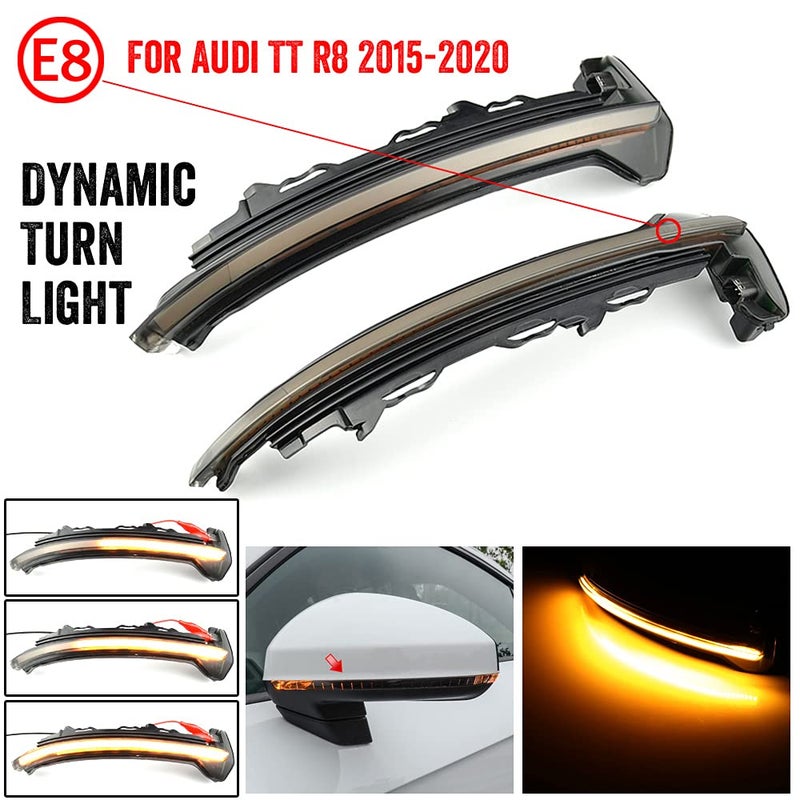 2pcs Dynamic Sequential LED Side Mirror Turn Signal Light for Audi TT MK2/MK3, TTS, TTRS, R8 - Image 3