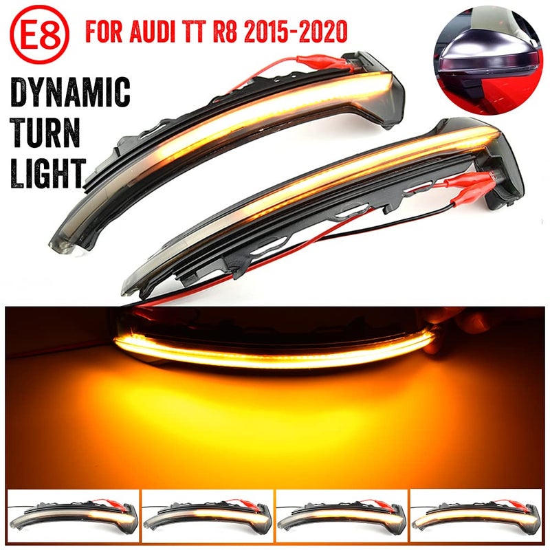 2pcs Dynamic Sequential LED Side Mirror Turn Signal Light for Audi TT MK2/MK3, TTS, TTRS, R8 - Image 2