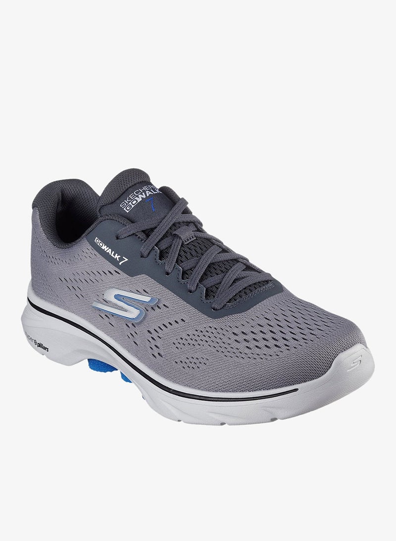 Skechers GO Walk Men's Grey Lace-Up Shoes - Image 3