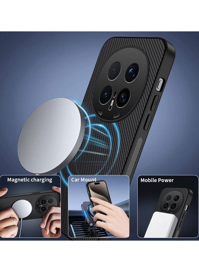 Magnetic Case for Honor Magic 8 Pro , Premium Twill Texture Case, Raised Camera Lens Protection，Military Grade，Fashion Shockproof Honor Magic 8 Pro 5G Cover ，Comfortable Touch - Image 4