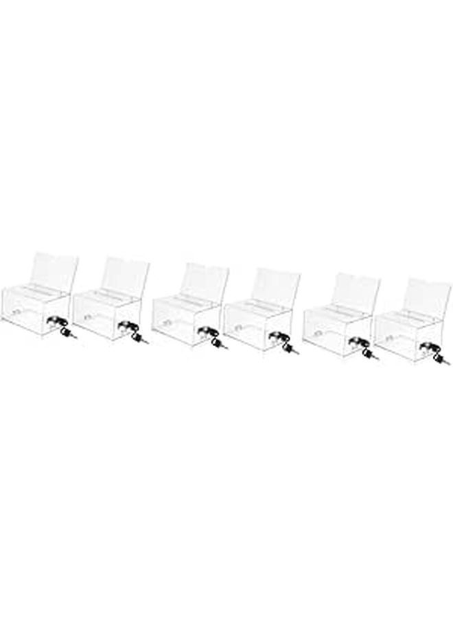 6Pcs Acrylic Suggestion Box with Business Card Holder for Office Events and Fundraising - Image 1