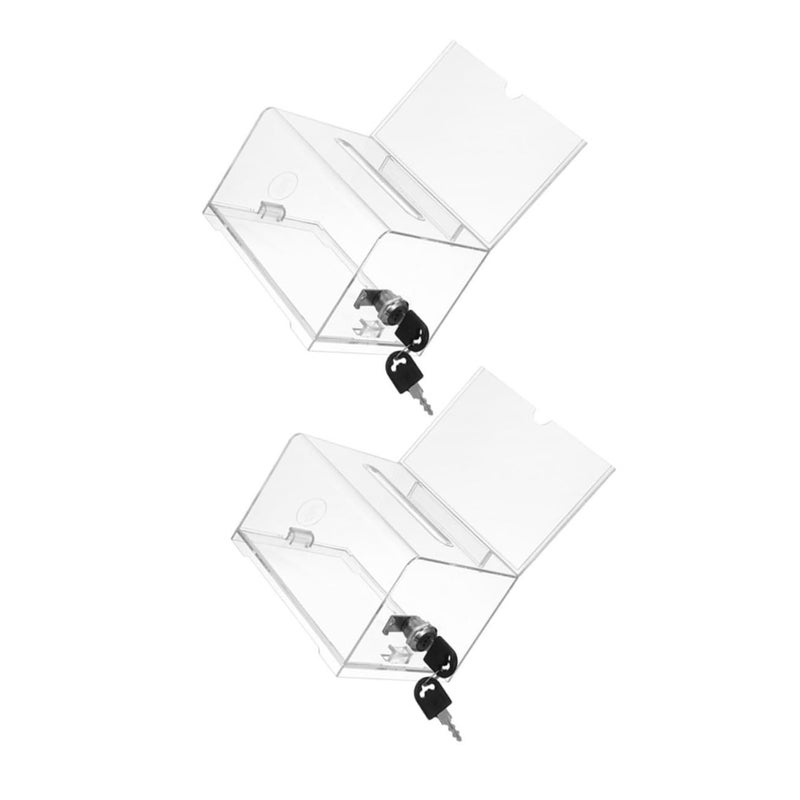 6Pcs Acrylic Suggestion Box with Business Card Holder for Office Events and Fundraising - Image 5