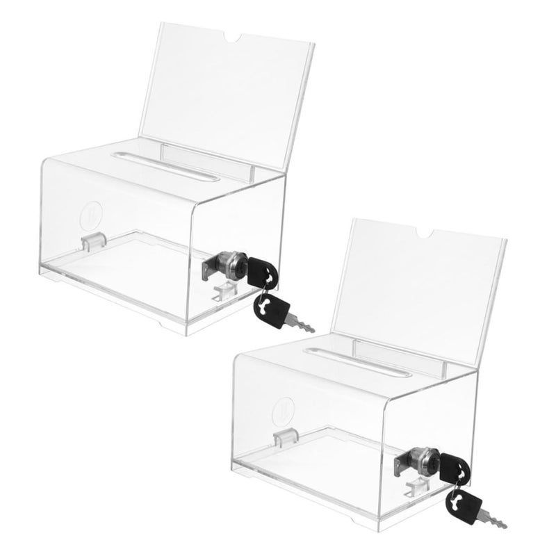 6Pcs Acrylic Suggestion Box with Business Card Holder for Office Events and Fundraising - Image 4