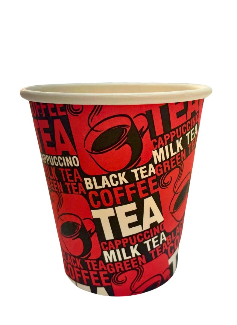 Nice Pack 50-Pieces 6.5oz printed paper cups, disposable paper cups for Hot/Cold beverages, ideal for party, home, office and travel use  - Image 1