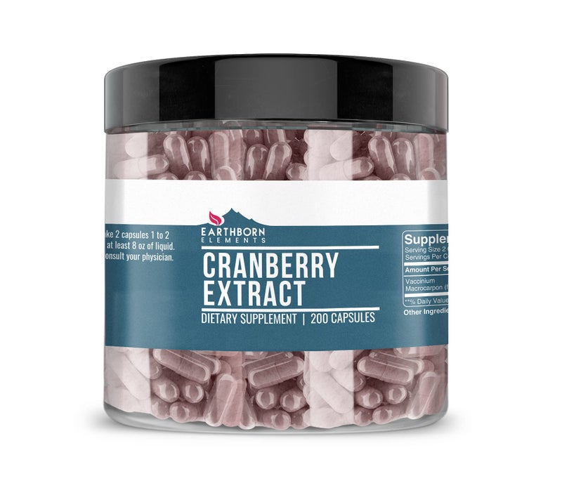 Earthborn Elements Cranberry Extract 200 Capsules Pure Undiluted No Additives