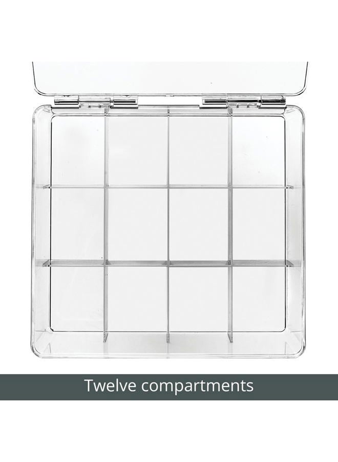 mDesign Plastic Stackable Tea Bag Organizer Storage Bin With Lid For Kitchen Cabinets, Countertops, Pantry - Container Holds Beverage Bags, Cups, Pods, Packets, Condiment Accessories - Clear - Image 5