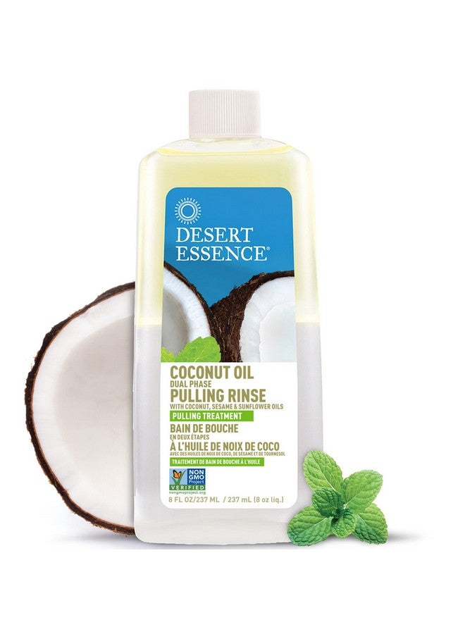 غسول سحب مزدوج المرحلة من زيت جوز الهند من Desert Essence، نعناع، 8 أونصة سائلة - خالٍ من الكحول والسكر والغلوتين ونباتي وغير معدّل وراثيًا - زيت جوز الهند البكر العضوي وزيت السمسم وزيت عباد الشمس وزيت شجرة الشاي - Image 2