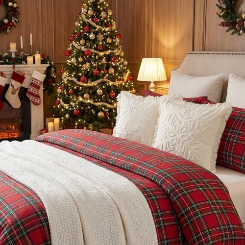 VitalCozy Set of 2 Velvet Christmas Pillow Covers 18x18 Inch Fringe Snowflake Embroidery Pillowcase Dutch Velvet Boho Cotton Throw Pillow Covers for Couch Sofa Bed Winter Holiday Xmas Home - Image 3
