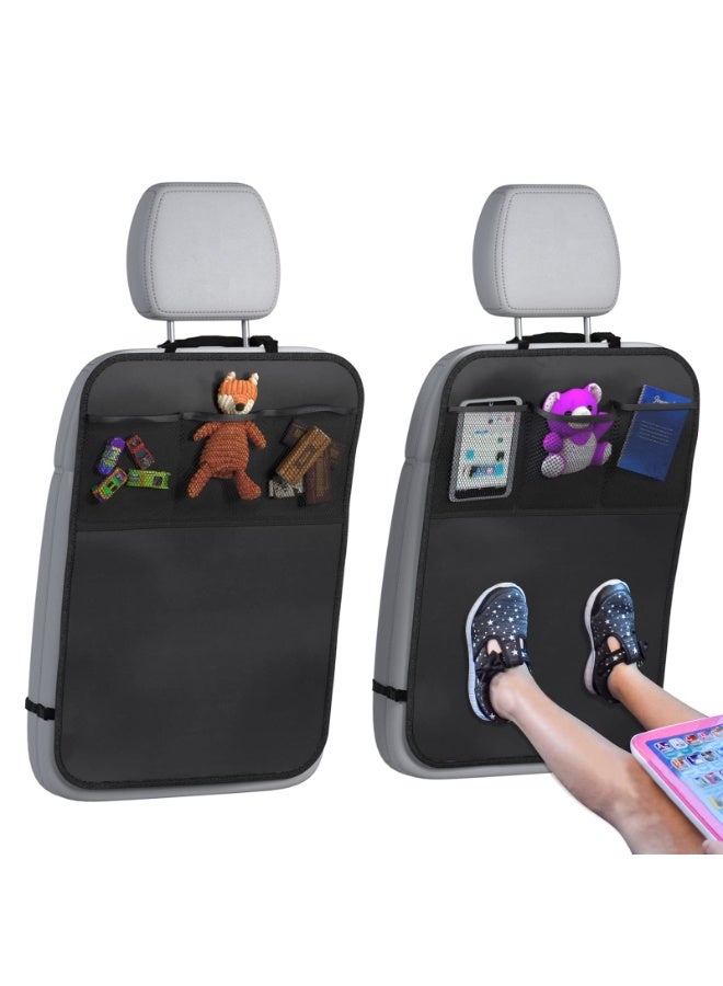 jaexest Kids Car Back Seat Kick Mat Protector - 2 Pack X-Large Waterproof Seat Back Cover with 3 Storage Pockets to Protect from Dirt, Mud & Scratches - Image 1