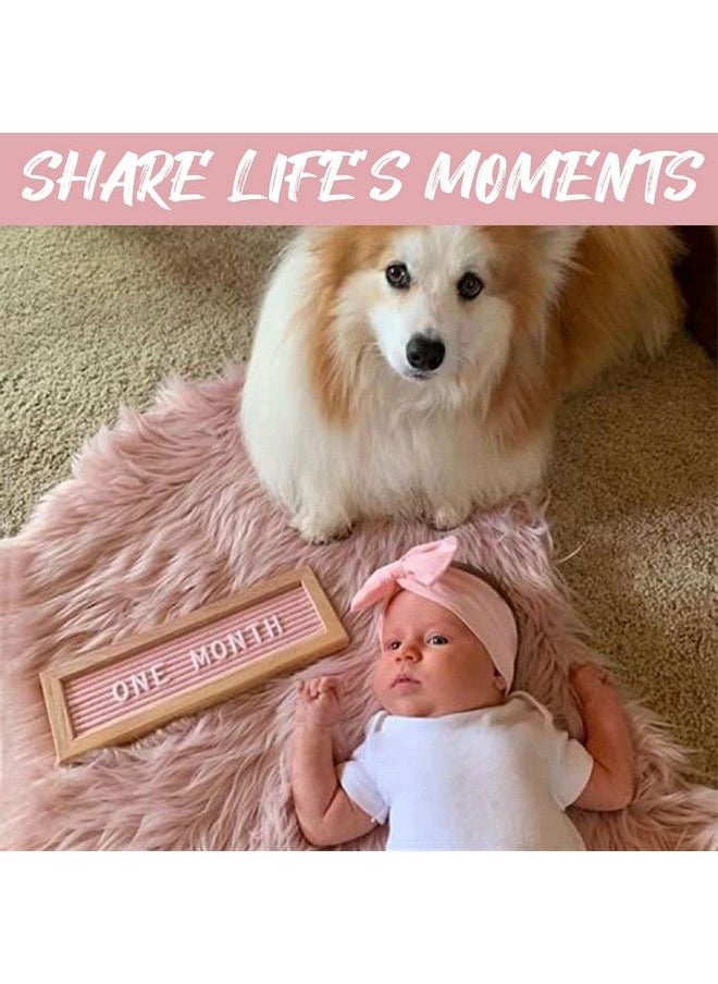 Felt Like Sharing Small Felt Letter Board With Letters And Numbers Message Board W Oak Frame 10 X 3.5 Inches Changeable Letter Board 150 3 4 Inch White Plastic Letters For Signs Light Pink Felt Letter Board  - Image 3