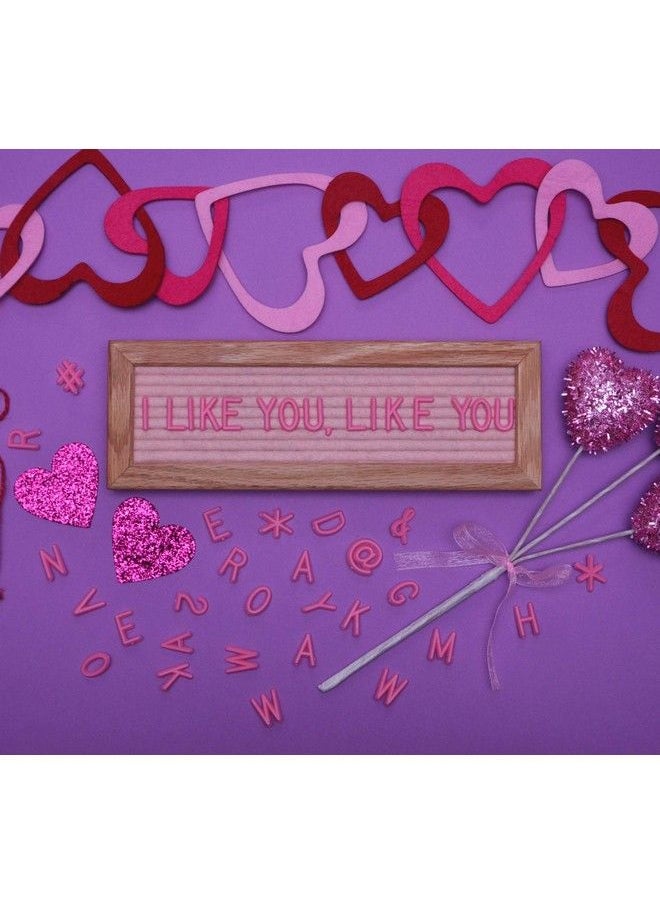 Felt Like Sharing Small Felt Letter Board With Letters And Numbers Message Board W Oak Frame 10 X 3.5 Inches Changeable Letter Board 150 3 4 Inch White Plastic Letters For Signs Light Pink Felt Letter Board  - Image 5
