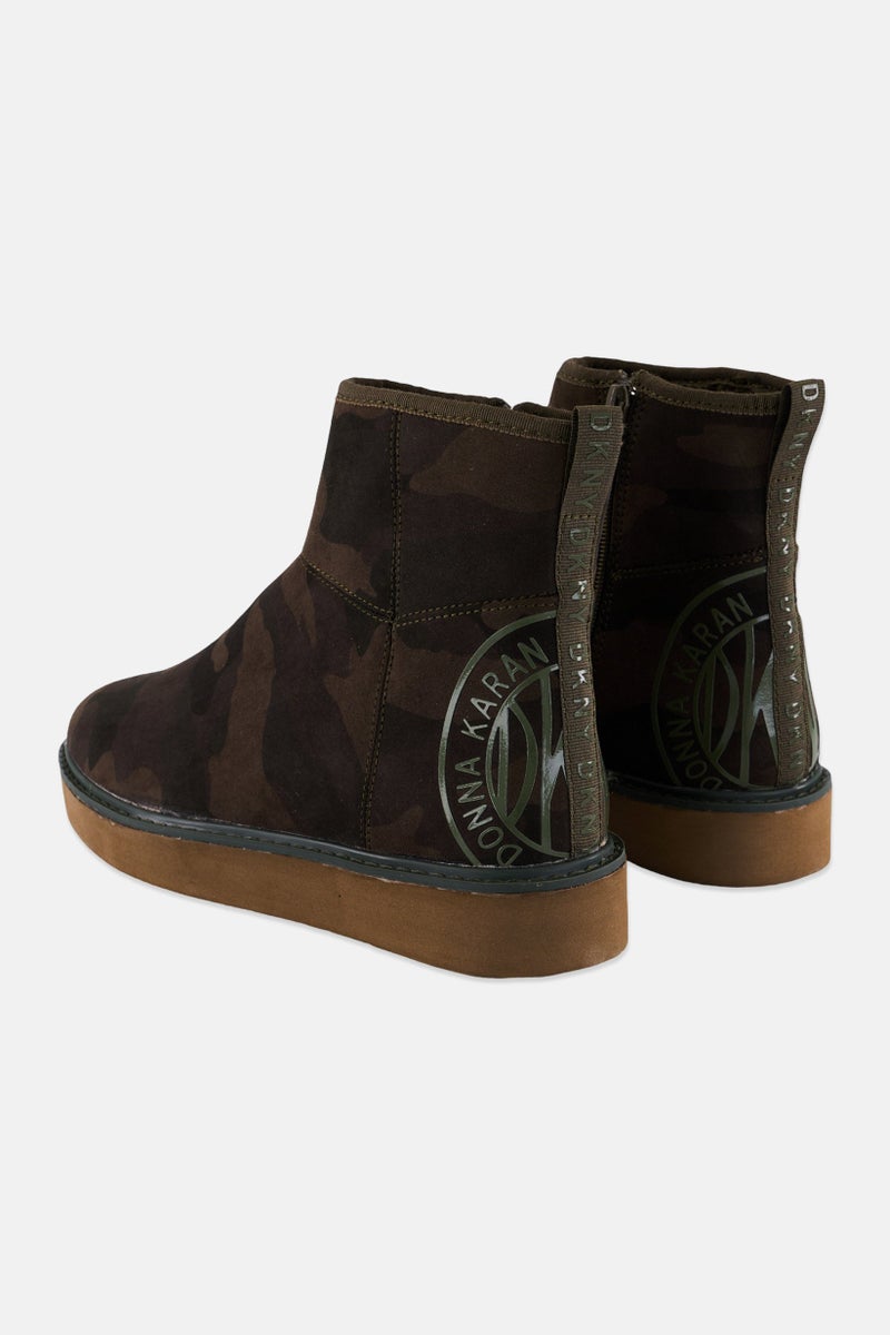 DKNY Women Samara Zipper Closure Ankle Boots, Camouflage Olive - Image 2