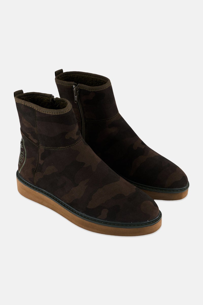 DKNY Women Samara Zipper Closure Ankle Boots, Camouflage Olive - Image 1