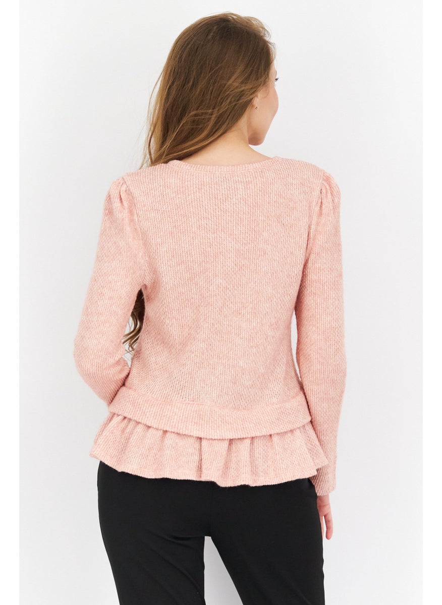 Women Crew Neck Long Sleeve Textured Sweater, Misty Pink - pzsku/ZFDCE23811DD082CA6CA1Z/45/_/1732780815/5fedec05-7cfe-43e0-8fd9-5c9ed44b3ded