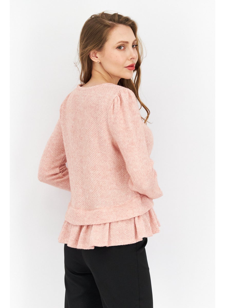 Women Crew Neck Long Sleeve Textured Sweater, Misty Pink - pzsku/ZFDCE23811DD082CA6CA1Z/45/_/1732780816/62db9ec2-53a8-4cd8-888d-186a6617576b