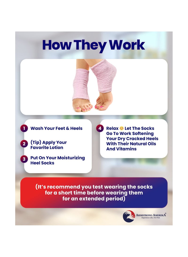 Y&D Footcare Treatment Socks Moisturizing Cracked Heel Repair Dry Heels for Rough Feet Moisturizer Silicone Gel Lined - Image 3