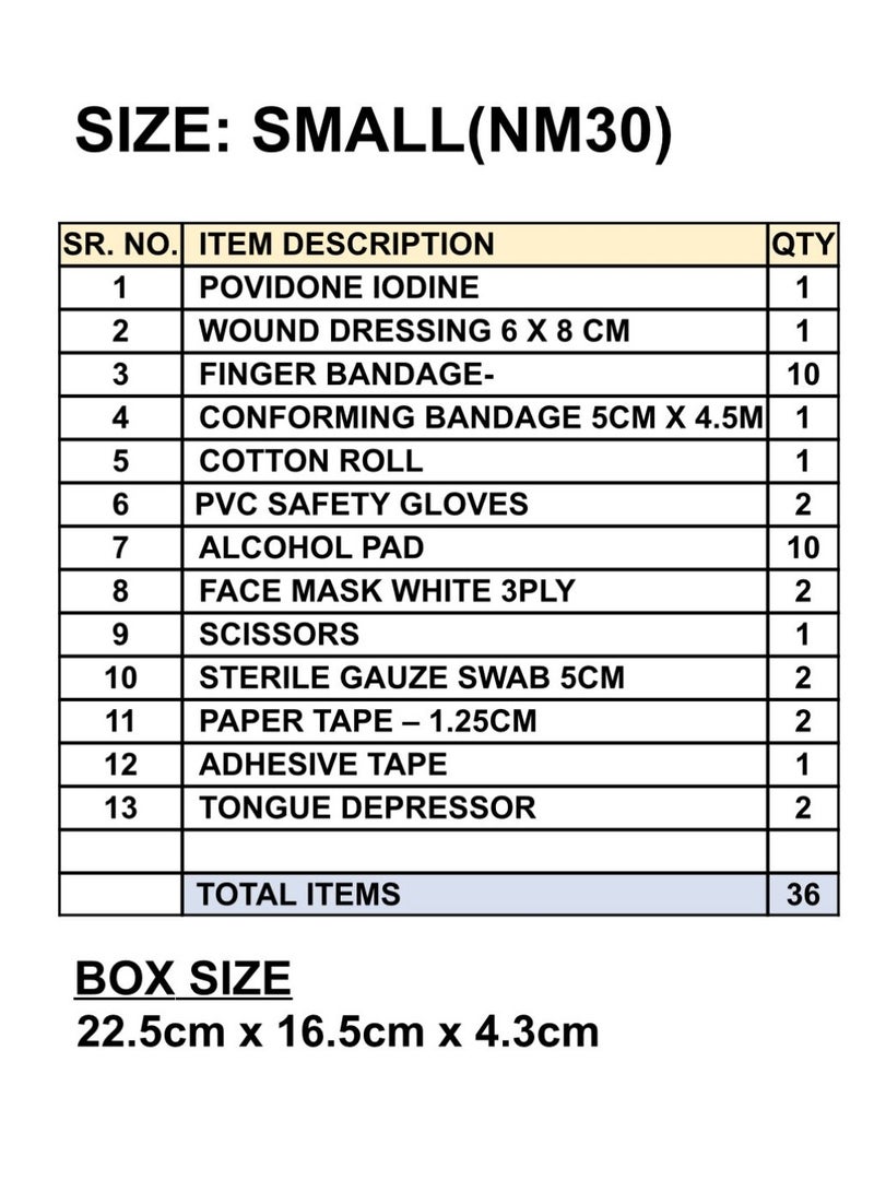 numed صندوق الإسعافات الأولية صغير مع الأدوية - Image 3