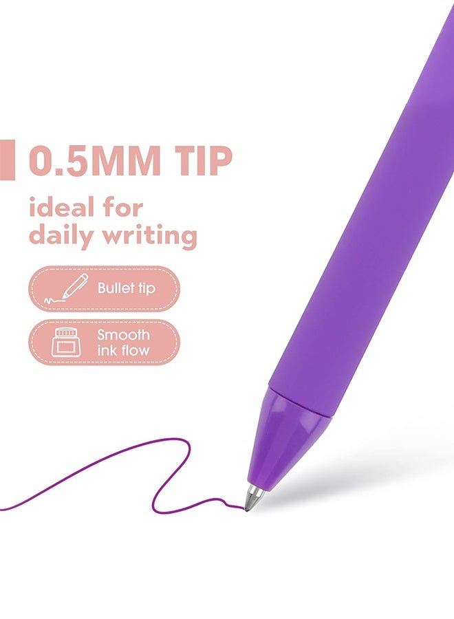 SHANDS 10Pcs Gel Pens With Retractable Medium Point (0.5mm), Colored Gel Pens, Assorted Colors, Smooth Writing Pens For Journals, Notebooks, Note Pads, Drawing, Office & School Supplies - Image 4