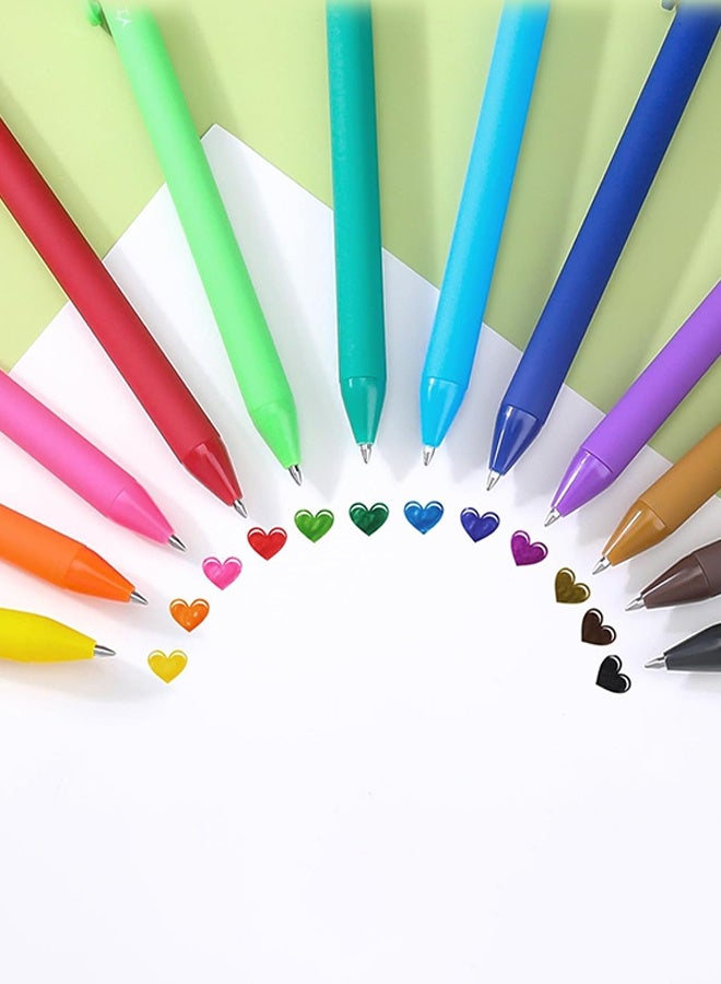 SHANDS 10Pcs Gel Pens With Retractable Medium Point (0.5mm), Colored Gel Pens, Assorted Colors, Smooth Writing Pens For Journals, Notebooks, Note Pads, Drawing, Office & School Supplies - Image 5