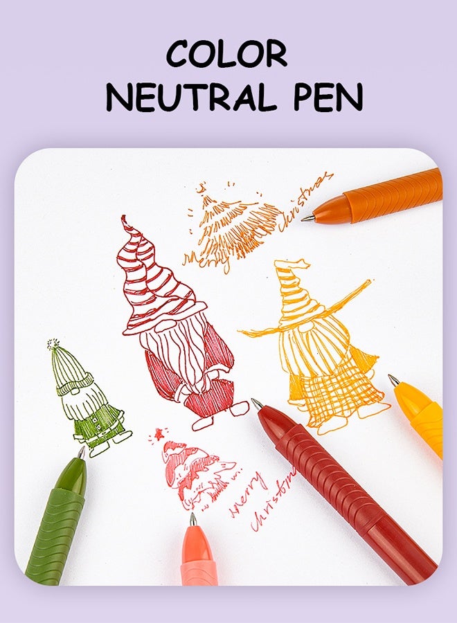 SHANDS 10Pcs Gel Pens With Retractable Medium Point (0.5mm), Colored Gel Pens, Assorted Colors, Smooth Writing Pens For Journals, Notebooks, Note Pads, Drawing, Office & School Supplies - Image 2